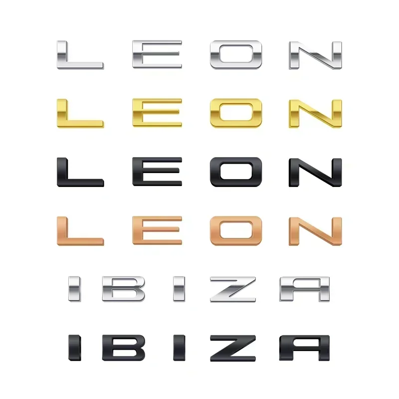1pcs 3D 금속 자동차 시트 용 IBIZA Leon Cupra Altea 레터링 디자인 배지 엠블럼 리어 트렁크 바디 스티커 장식 액세서리
