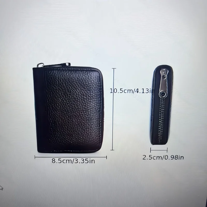 남성용 초슬림 RFID 도난방지 지퍼 지갑 다기능 명함 케이스 안전한 여행 서류 관리함