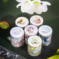 5x200cm Flying Bird Decorative PET Tape Collage Decoration Journal Mobile Laptop Masking Tapes School Stationery Label Sticker 2