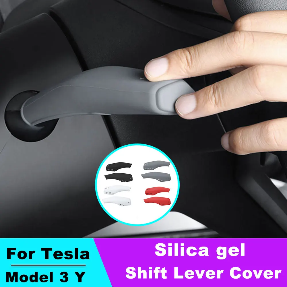 

Car Shift Lever Cover For Tesla Model 3 Y Gear Handle Paddle Wiper Protection Accessories Car Silicone Shift Protection Cover