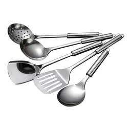 Premium Stainless Steel Kitchen Utensil Set - 5 Piece Cooking Tool Collection (A)