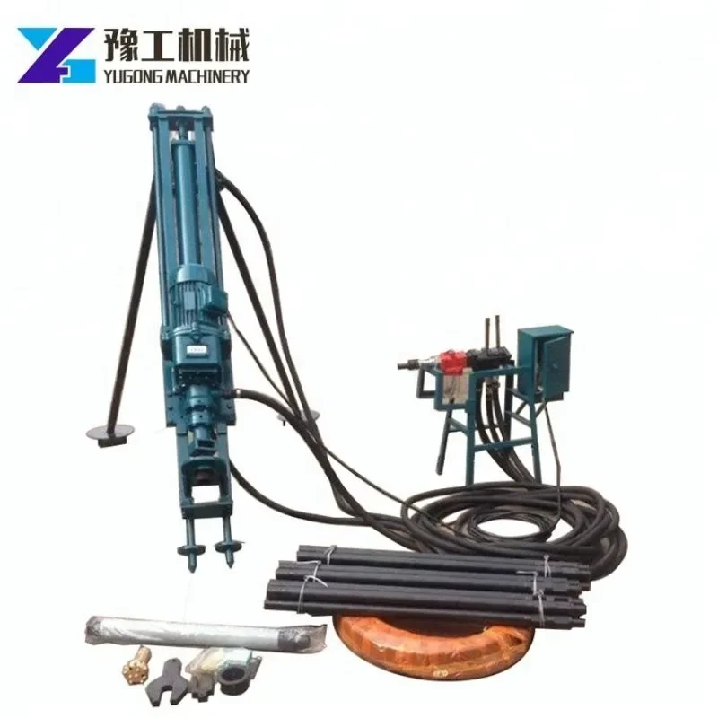 

Trailer Mounted Drilling Drill Blasting Hole Drill Equipment Portable DTH Air Compressor Hammer Rock Drill Structure China
