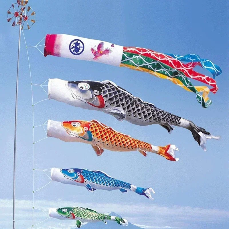 New Style 40/70/100CM Fish Flag Kite Toy Koi Nobori Carp Wind Socks Koinobori Colorful Fish Flag Hanging Outdoor Toys for Kids 2
