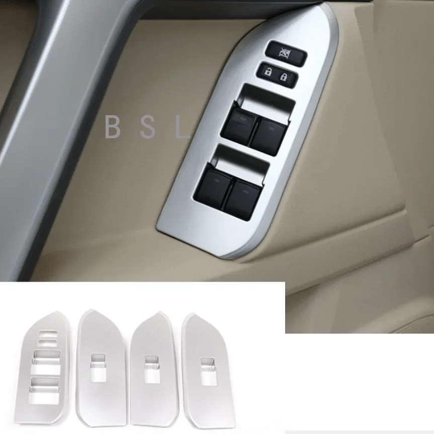 

4 Pcs LHD For Toyota Land Cruiser Prado FJ150 150 2014-2018 Pine Wood Grain ABS Car Window Lift Button Frame Trim