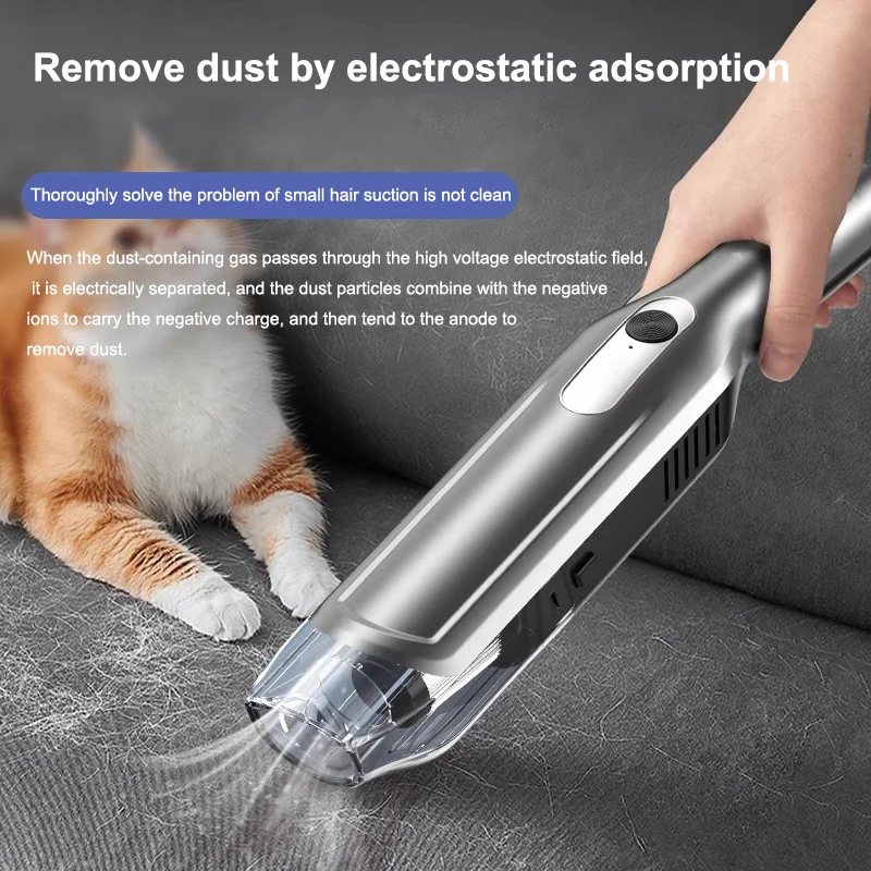 Wireless Car Vacuum Cleaner 19800Pa 80W Mini Handheld Strong Suction Cleaning Machine Appliance Cleaner for Home Office Car