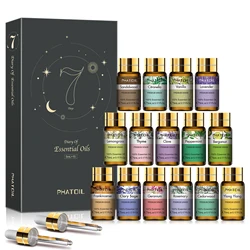 PHATOIL 15-Piece Aromatherapy Essential Oils Collection - Calming Lavender, Soothing Vanilla, Invigorating Peppermint, Refreshing Rosemary, and More - 5ml (15pcs Set)