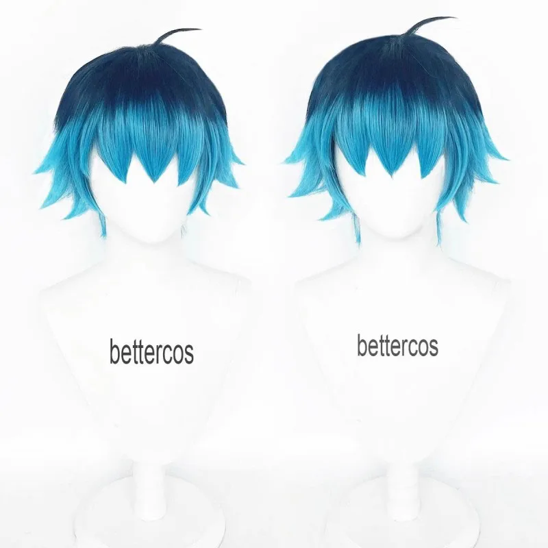 

Luka Couffaine Cosplay Wig Short Black Blue Hair Cosplay Anime Cosplay Heat Resistant Synthetic Wigs Halloween + Wig Cap