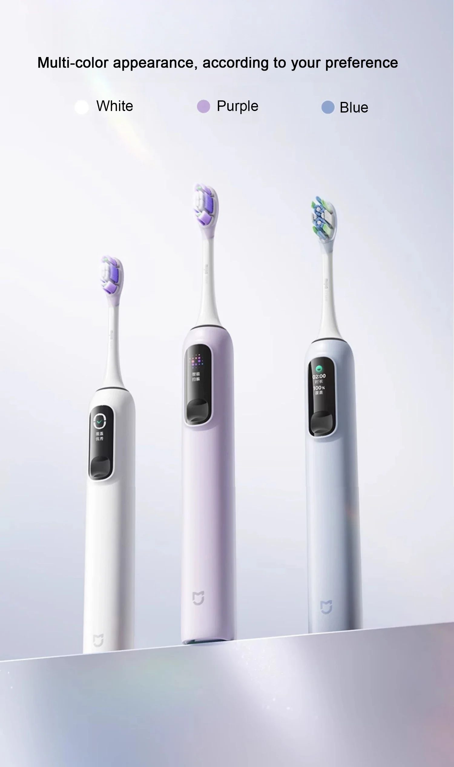 XIAOMI Mijia Sonic Toothbrush Pro MES610, 2 Shock-Absorbing Brush Heads, Sweep Vibration Smart Teeth Cleaning Feedback 4 Modes