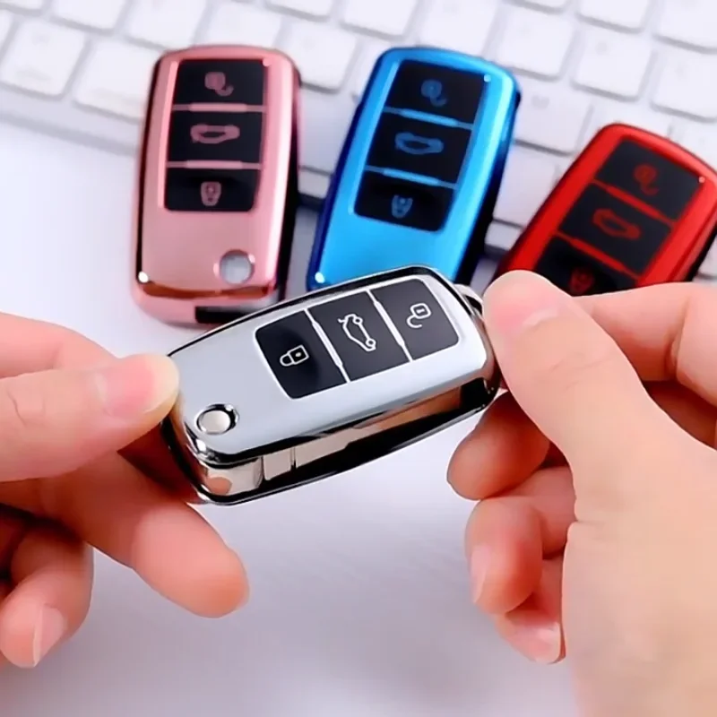 VW Volkswagen Polo Tiguan Passat B5 B6 B7 Golf 4 5 6 MK6 Jetta Lavida Skoda Octavia Key Case Cover Key Case Portable Auto Tpu Car Key Case Cover