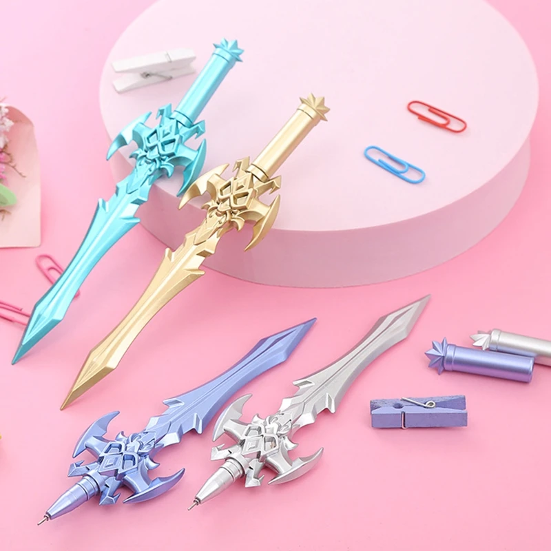 New Novelty Writing Pen Cartoon Sword Gel Pens Refillable Gift