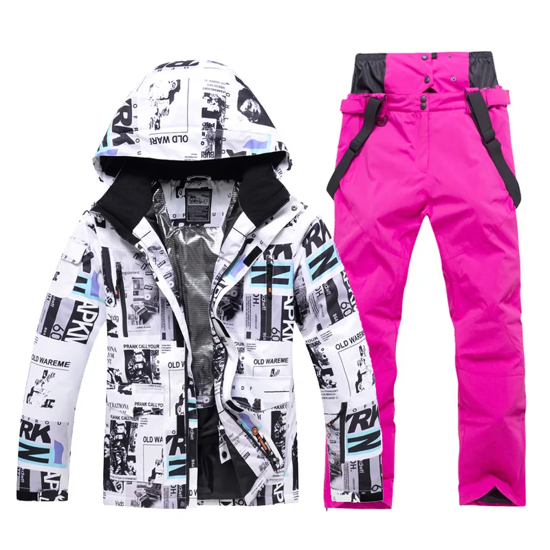 

-30 ℃ men's and women's skiing suit (jacket+pants) windproof and waterproof skiing suit, keeping warm Winter skiing sportswear