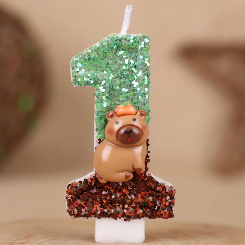 3D Zahl Kerzen Kuchen Dekorieren Capybara Thema 0-9 Zahl Kerzen Kuchen Topper Geburtstag Party Kuchen Dekoration – Detail 2