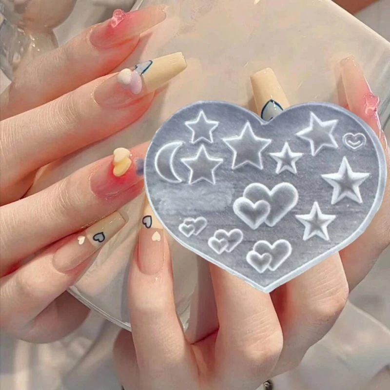 4 Pieces Manicure Silicone Mold Reusable Valentine's Day Versatile And Gentle Love Rose Party Nail Decoration Nail Salon 4