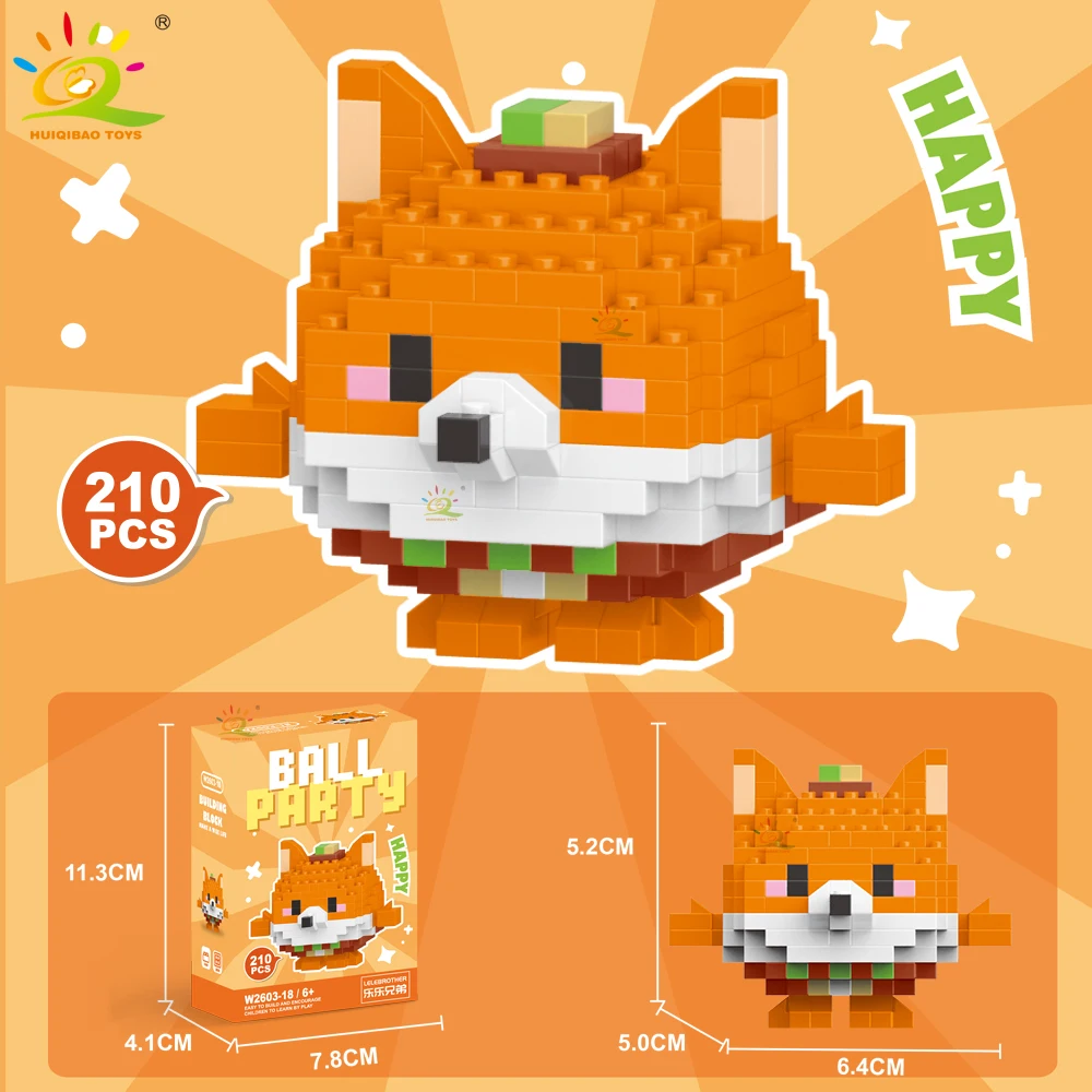 thumbnail image 1 of HUIQIBAO Mini lindo animal Micro bloques de construcción 3D diamante abeja gato panda modelo ladrillos DIY ciudad construcción juguetes para niños, 1 of 5