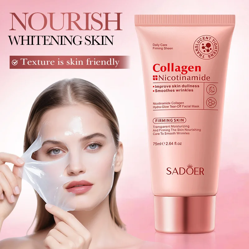 SADOER Nicotinamide Facial Peeling Masks Whitening Moisturizing Anti Wrinkles Face Tear-Off Collagen Mask Korean Skin Care