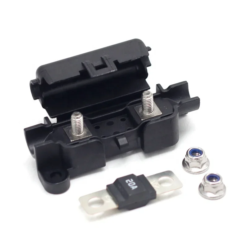 PA66 Housed Bolt Type Inline MIDI Fuse Holder 200A 125V Max Fireproof Flame Retardant