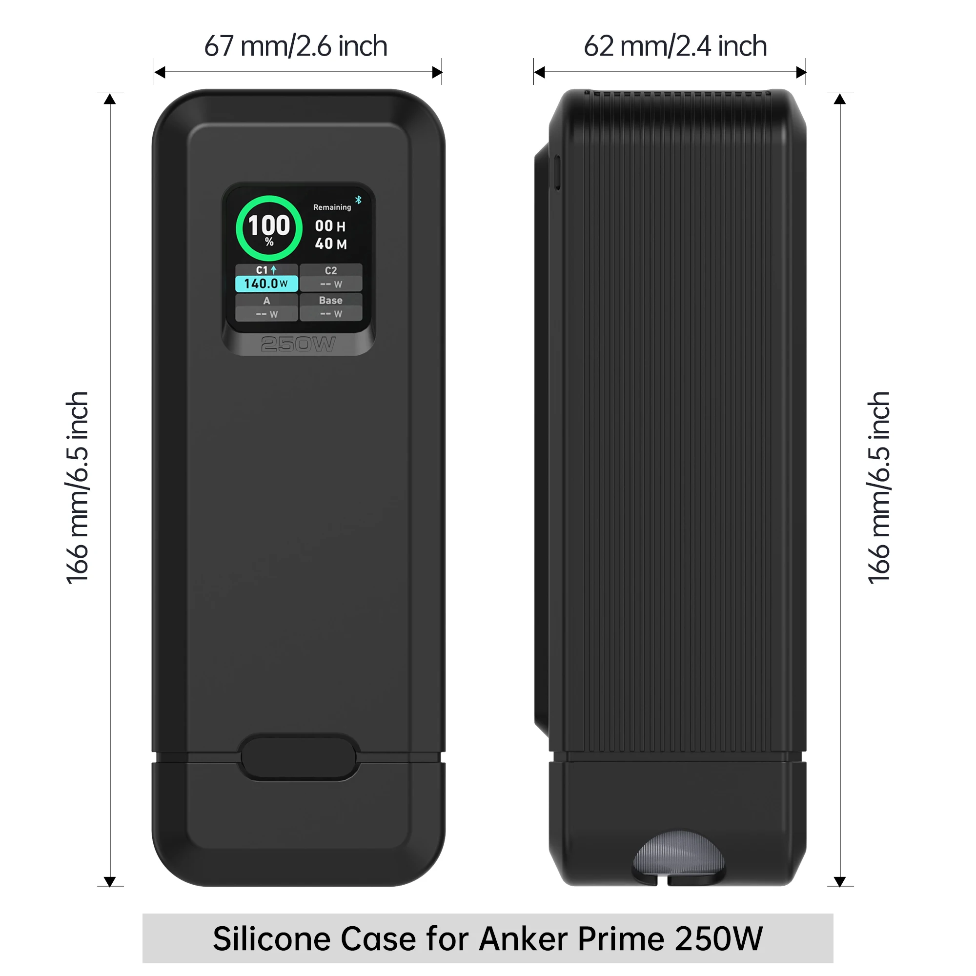 Power Bank Case Silicone Case Anker Prime 27,650mAh 250W/20,000mAh 200W Power Bank Protective Travel Case Carrying Travel Storage Organizer
