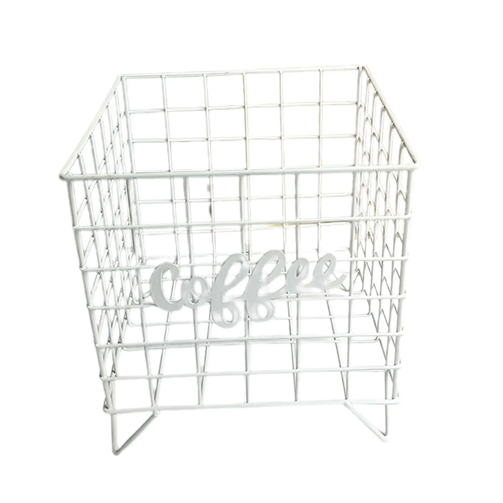 Coffee Pod Holder Coffee Capsule Cages Rectangular Wire Kitchen Counter Storage Baskets Coffee Pod Basket for Kitchen Bar Tea