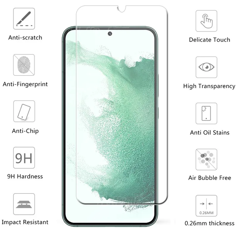 iphone screen protector 4-in-1 For Samsung Galaxy S22 Glass For Samsung S22 Tempered Glass Screen Protector For Samsung S 21 22 S22 S21 Plus Lens Glass mobile screen protector