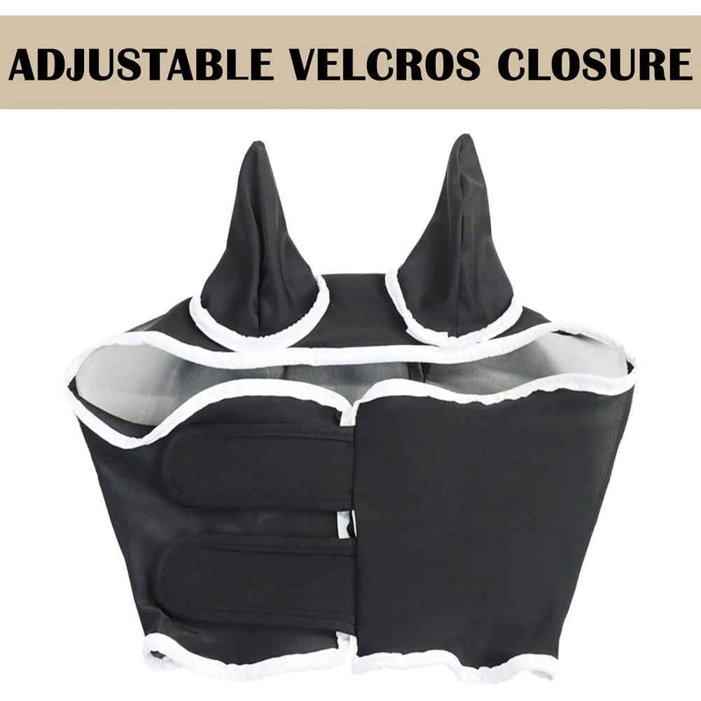 Mesh Fly Mask Hood Breathable Anti Fly Stretchy Knitted Mesh Mask Anti-Worms Horse Flying Mask Horse Riding Equestrian Equipment 5