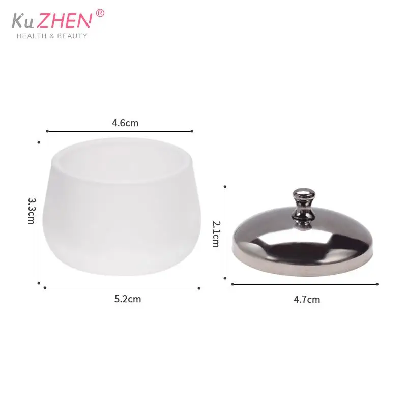 1PCS Rainbow Square Heart Cup Acrylic Liquid Dish Crystal Clear Crown Glass Cup with Lid Bowl for Acrylic Powder Nail Art Tool