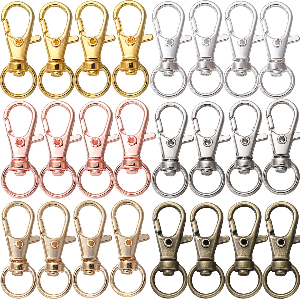 PH PandaHall 6 moschettone Girevole Staccabile,3 Colori D-Ring Chiusure Girevoli Push Gate Chiusure per Aragosta Chiusure per Borsa di Ricambio per Portachiavi Borsa per Fare Artigianato In Pelle,25mm