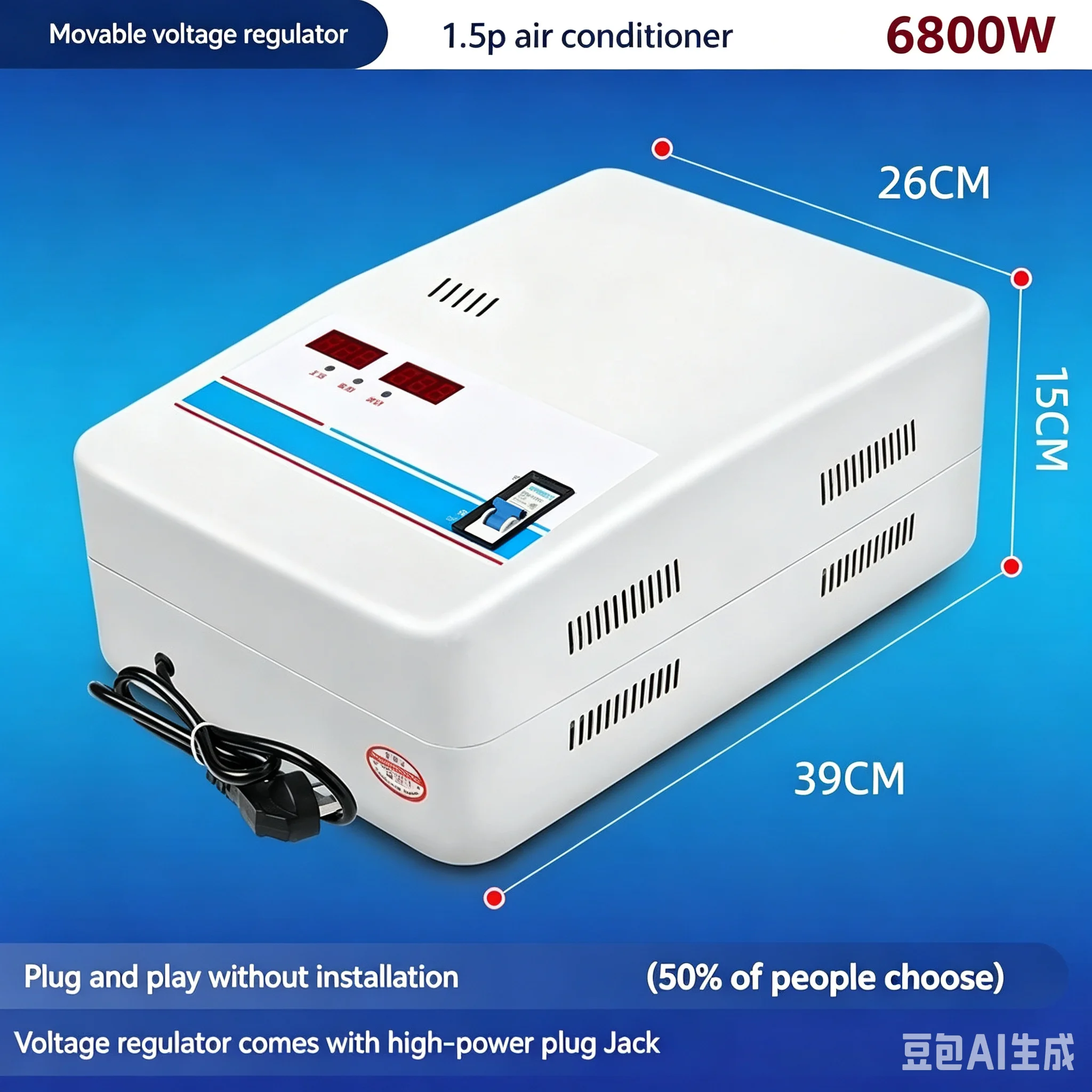 15000W 자동 220V 전압 안정기 고출력 가정용 상업용 에어컨 전압 조정기