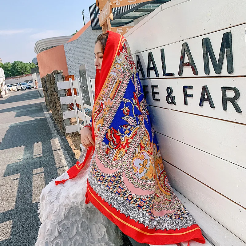 

Summer Female Cotton Linen Scarves Women Ethnic Style Photographic Shawl Lady Luxury Brand Tassels Scarf Bufanda Mujer