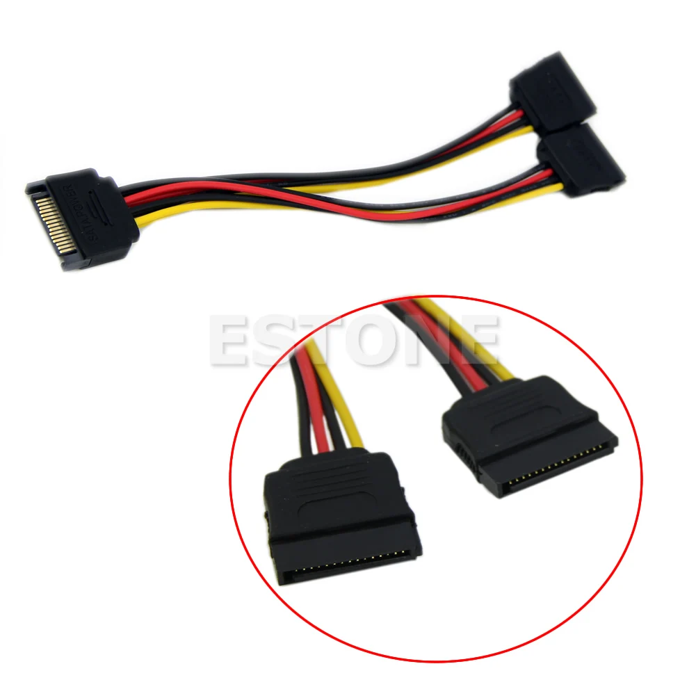 

Motherboard 15 Pin Male to 2xSATA 15 Pin Fan Socket Multi Connectors Cable