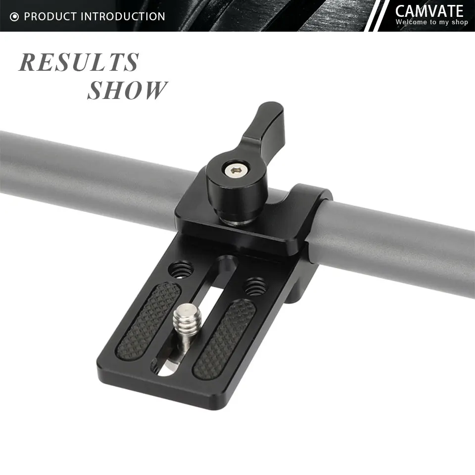 15mm Rod Clamp Mounting Base Plate Extended Platform with 1/4" Screw fr Camera 1
