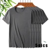 Men's 5 Pack Soft Comfy Bamboo T Shirt For Men Breathable Crew Neck Slim Fit Tees Short Sleeve Plain T-Shirts Casual Summer Top 2