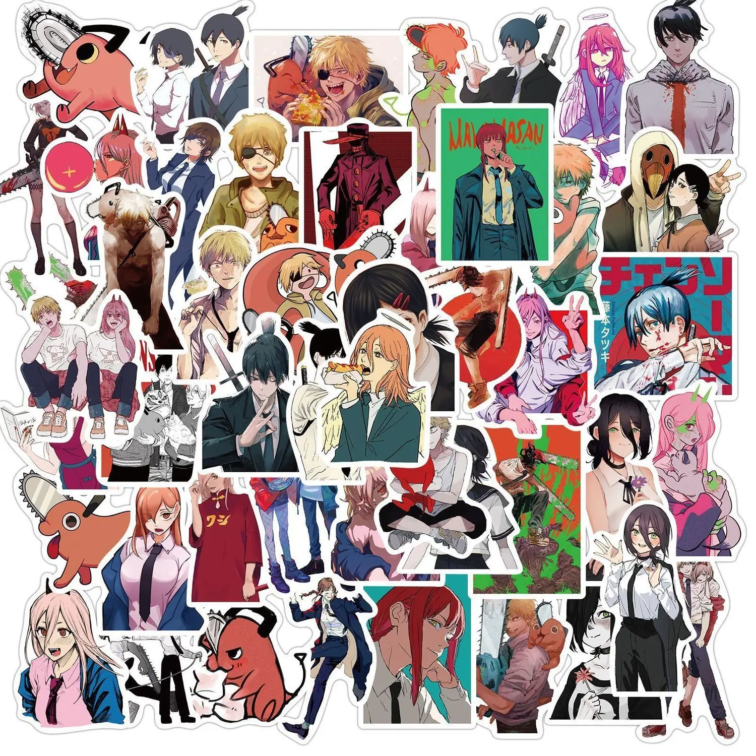 

Anime Chainsaw Man Graffiti Sticker Suitcase Motorcycle Trolley Case Laptop Waterproof Sticker