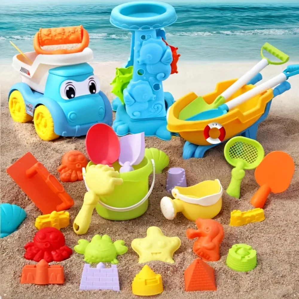 Jouets de plage pour enfants, ensemble de jouets de sable, seau à sable, pelle, râteau, jouets pour animaux de plage, moules de dinosaures, bac à sable de voyage, jouets pour tout-petits