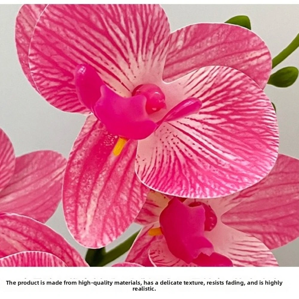 Multi-Bloom Künstliche Schmetterlingsorchidee DIY Kunstblumen Künstliche Pflanzen Weißer Blumentopf Künstliche Orchidee Bonsai – Detail 8