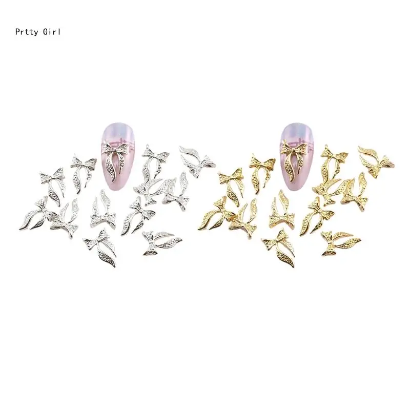 

20 шт 3D галстук-бабочка дизайн ногтей ломтики сплава бант ногти художественные наклейки украшения D2TA