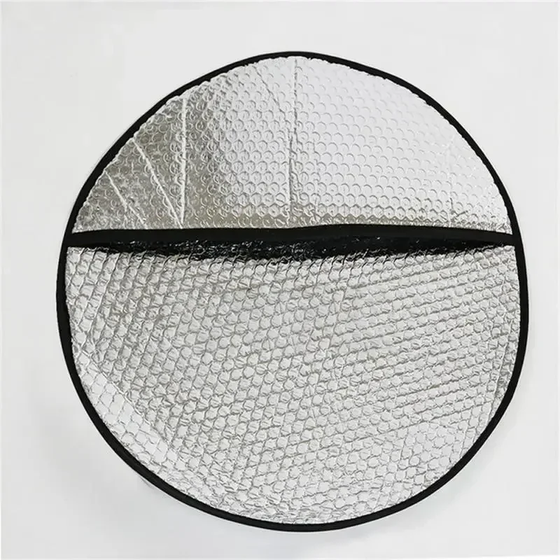 Car Steering Wheel Sun Shade Double Thick Sun Protection Foldable Anti-uv Sunscreen Car Supplies Steering Wheel Cover Silver