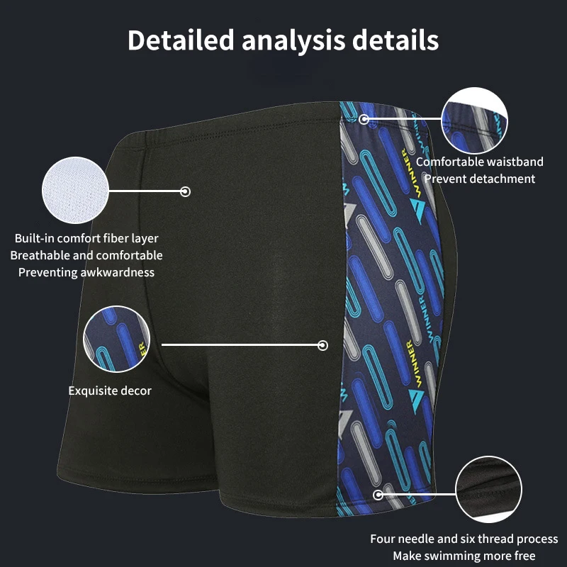 Swimming Trunks Men'S Anti-Embarrassment Adult Large Size Quick-Drying Boxer Shorts Spa Beach Loose Swimming Trunks