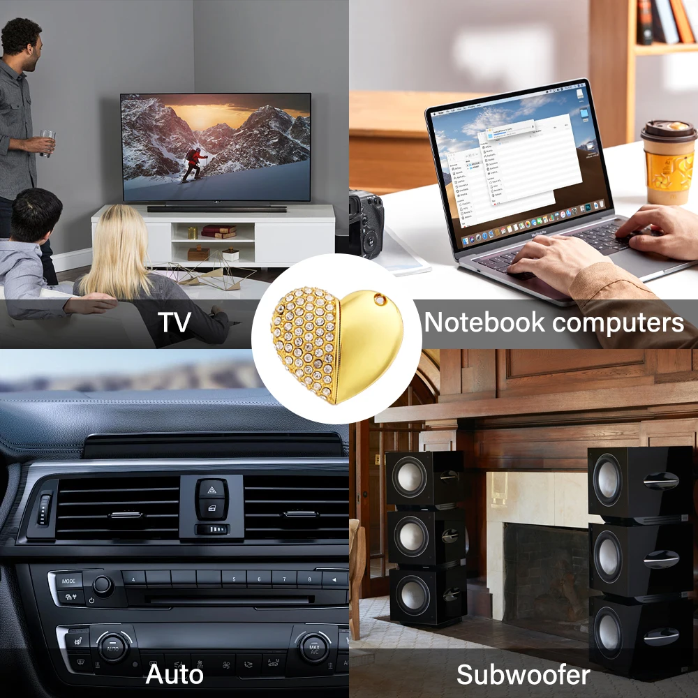 JASTER 인기 상품 크리스탈 하트 모양 USB 2.0 티어드라이브 외장 저장장치 4GB 16GB 32GB 64GB 외장 저장장치