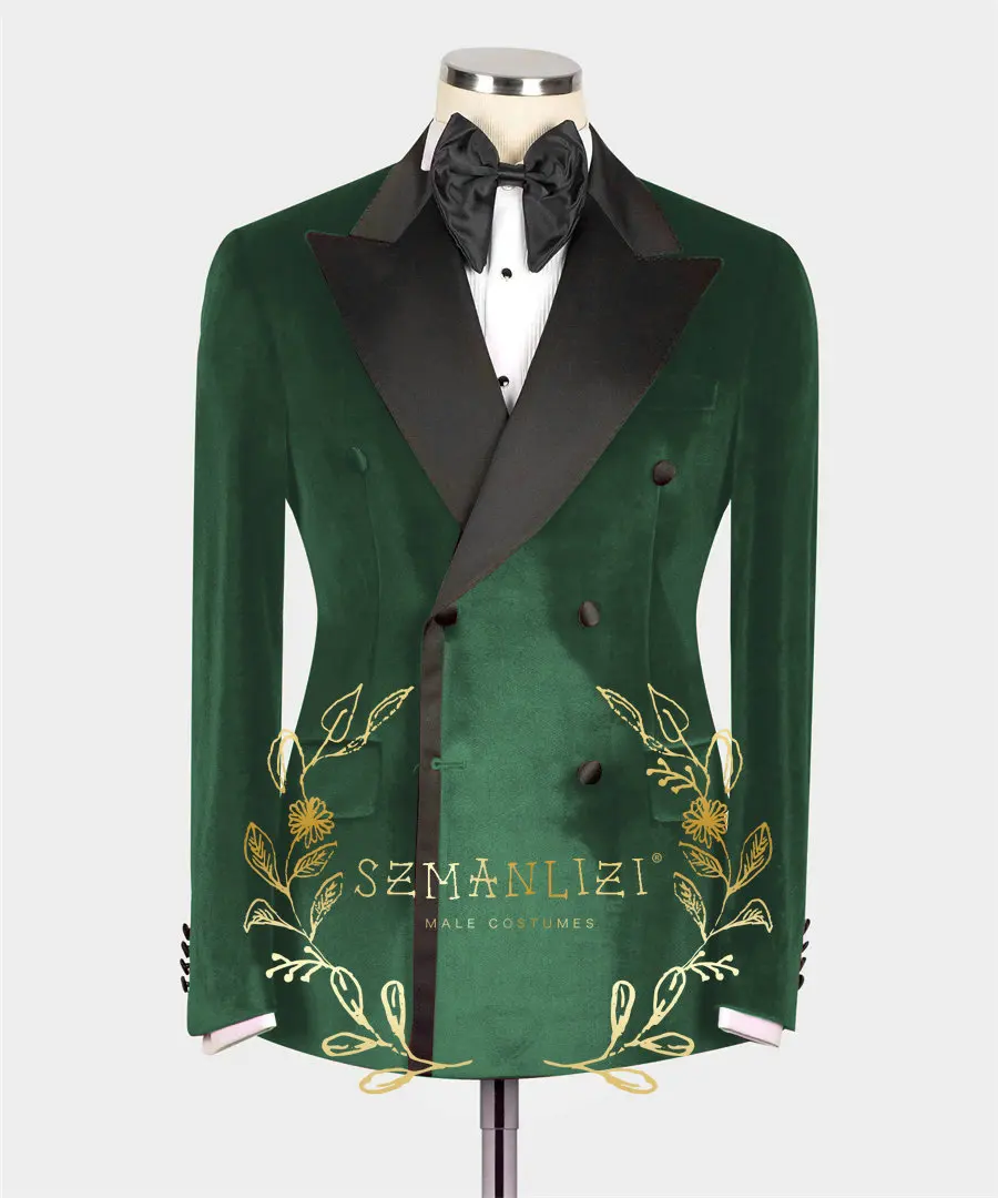 Men Suits Jackets Prom Blazer For Mens Slim Fit Burgundy Velvet Peaked Lapel Male Wedding Party Jacket Fashion Coat