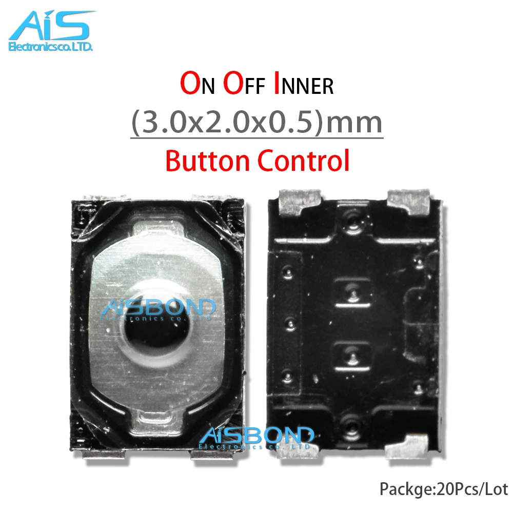 Power On Off Inner Button Control 3mm*2mm For Huawei OPPO Xiaomi mobile phone Volume Switch Replacement Parts 20Pcs/Lot phone switch key,power volume control button,phone keyboard parts