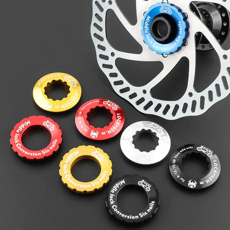 MUQZI Mountain Center Lock Cover Bike 6 Bolt Disc To Center Lock Ring Adapter Cover Hub Central Locking Aluminum Alloy bike rotor adapter