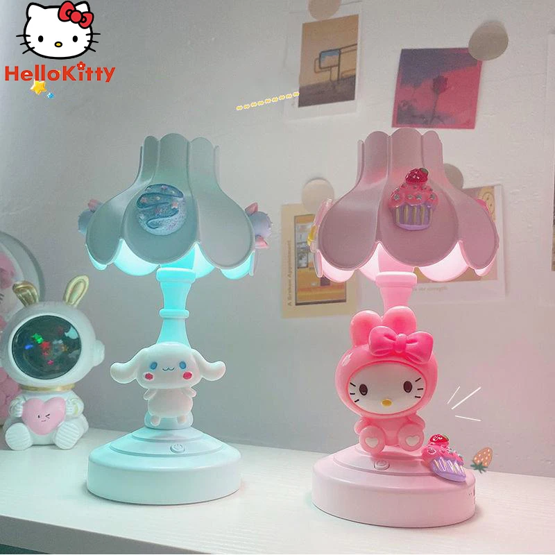 

Hello Kittys Cinnamoroll My Melody Night светильник Sanrios аниме Kawaii Φ Ретро милое настольное украшение маленький подарок