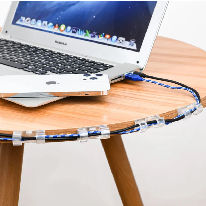 Cable Clips Strong Self-Adhesive Sticky Wire Clips Cable Management TV PC Wire Holder Cord Organizer For Home Office cable organizer cable clip