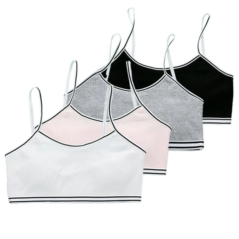 4Pcs Girls Training Bra Sports Seamless Bras Teen Bra Comfort Adjustable Strapes Girls Bra with Removable Cup Pad