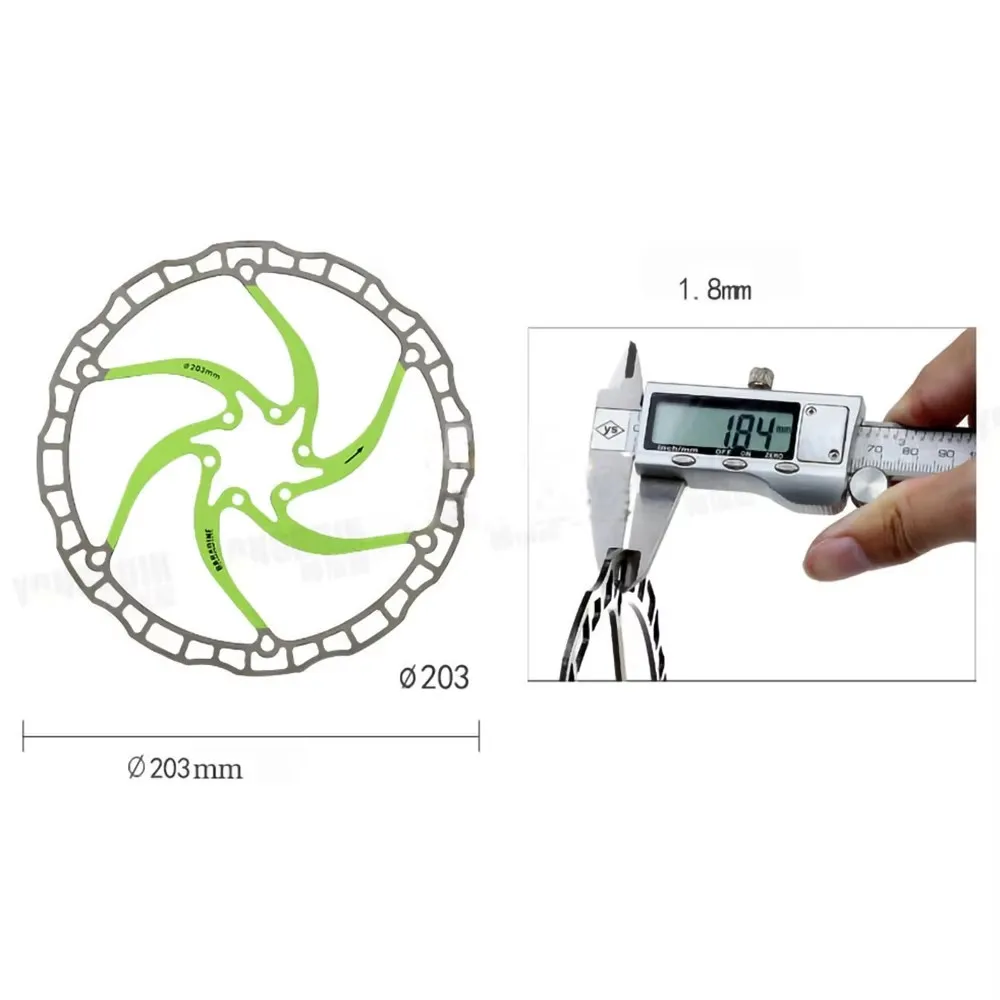 Baradine DR-07D DISC BRAKE MTB MOUNTAIN ROAD BIKE ROTOR Stainless Super Light160MM 180MM 203mm 6 Bolts Rotor