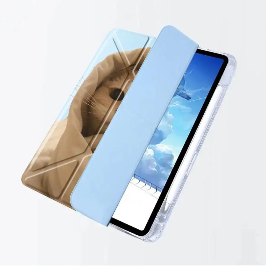 Cozy Cat Y-Fold Tablet Case with Holder - Premium Protection and Style