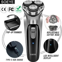 Men's Electric Shaver For Men Shaving Machine SOEYE Beard Trimmer 3D Floating Blade Washable USB Recharge Hair Cutting Machine 2