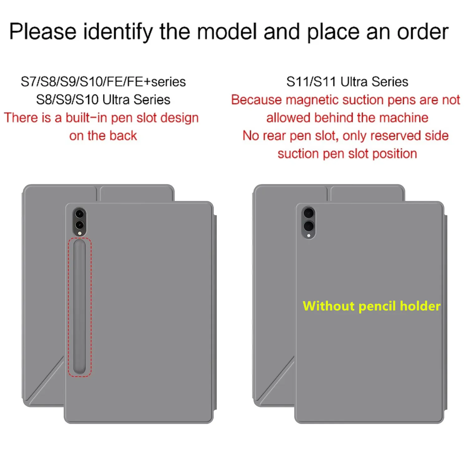 Enhanced Magnetic Tablet Case with Smart Cover - Fits Various Sizes