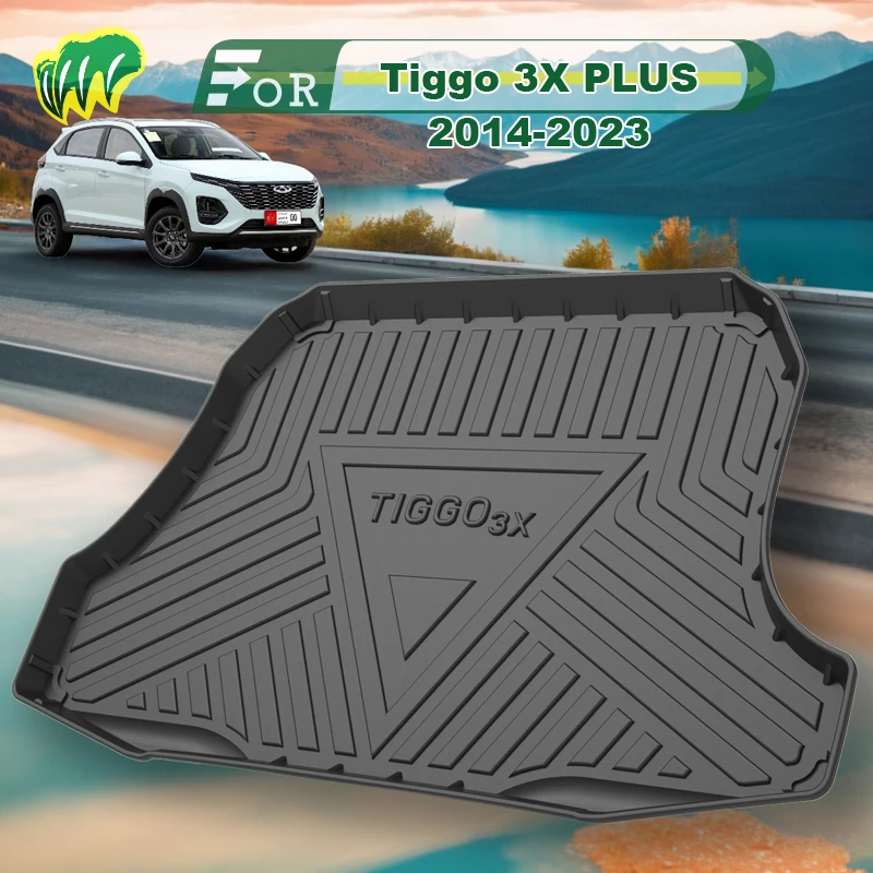 

For Chery Tiggo 3X PLUS 2014-2023 TPE Custom Fit Car Trunk Mat All Season Black Cargo Mat 3D Shaped Laser Measured Trunk Liners