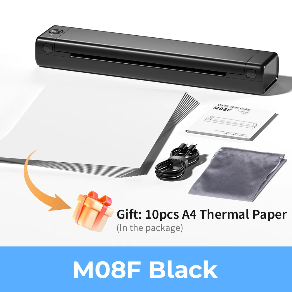 Phomemo M08F A4 Bluetooth Portable Printer Support 8.26 X 11.69 Thermal  Paper